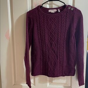 L.O.G.G Deep Purple Cable Knit Sweater